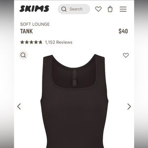 NWT SKIMS SOFT LOUNGE TANK SMALL BLACK